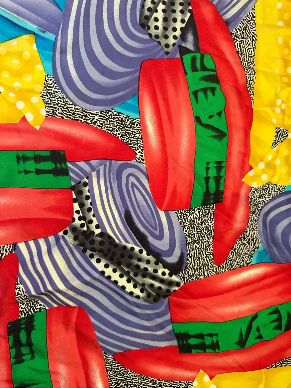 Vibrant Multicolor Hat Print Silk Scarf - Fuchsia Border